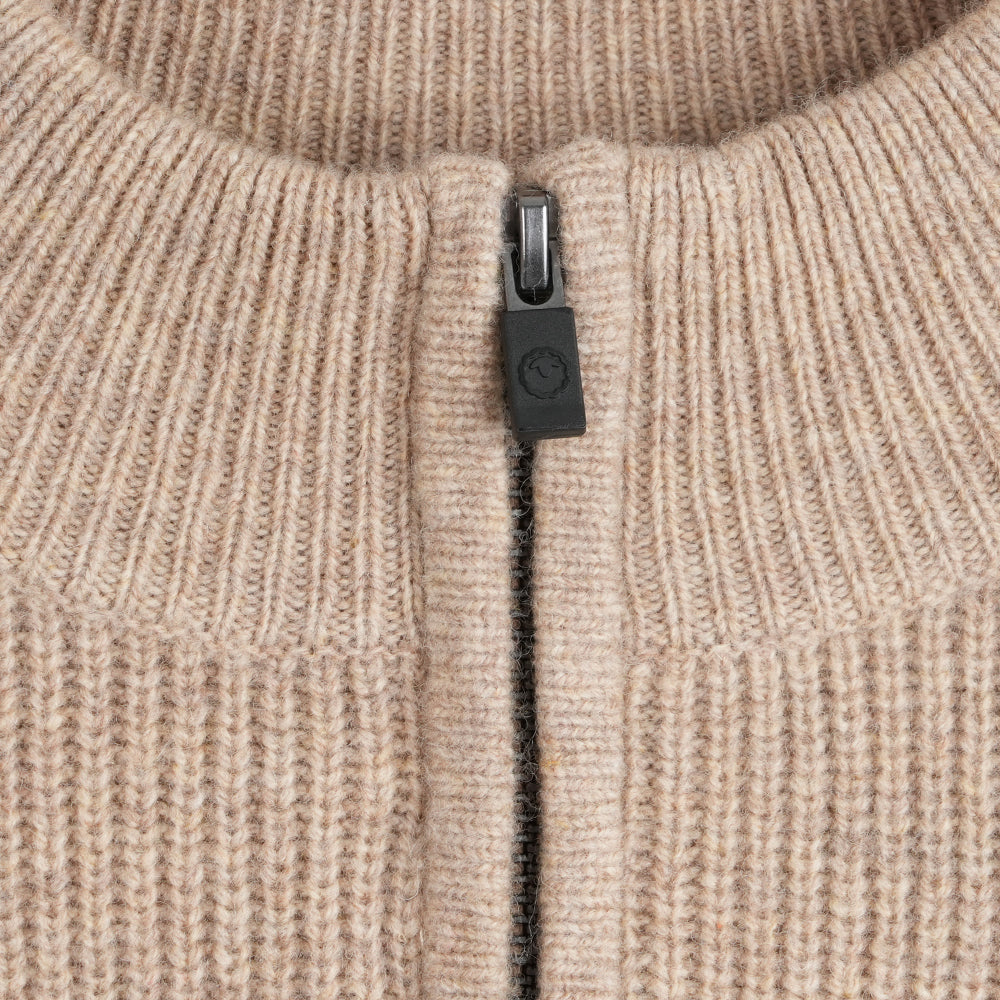 Herren Herdwick Merino Pullover mit Halbreißverschluss (Natural)