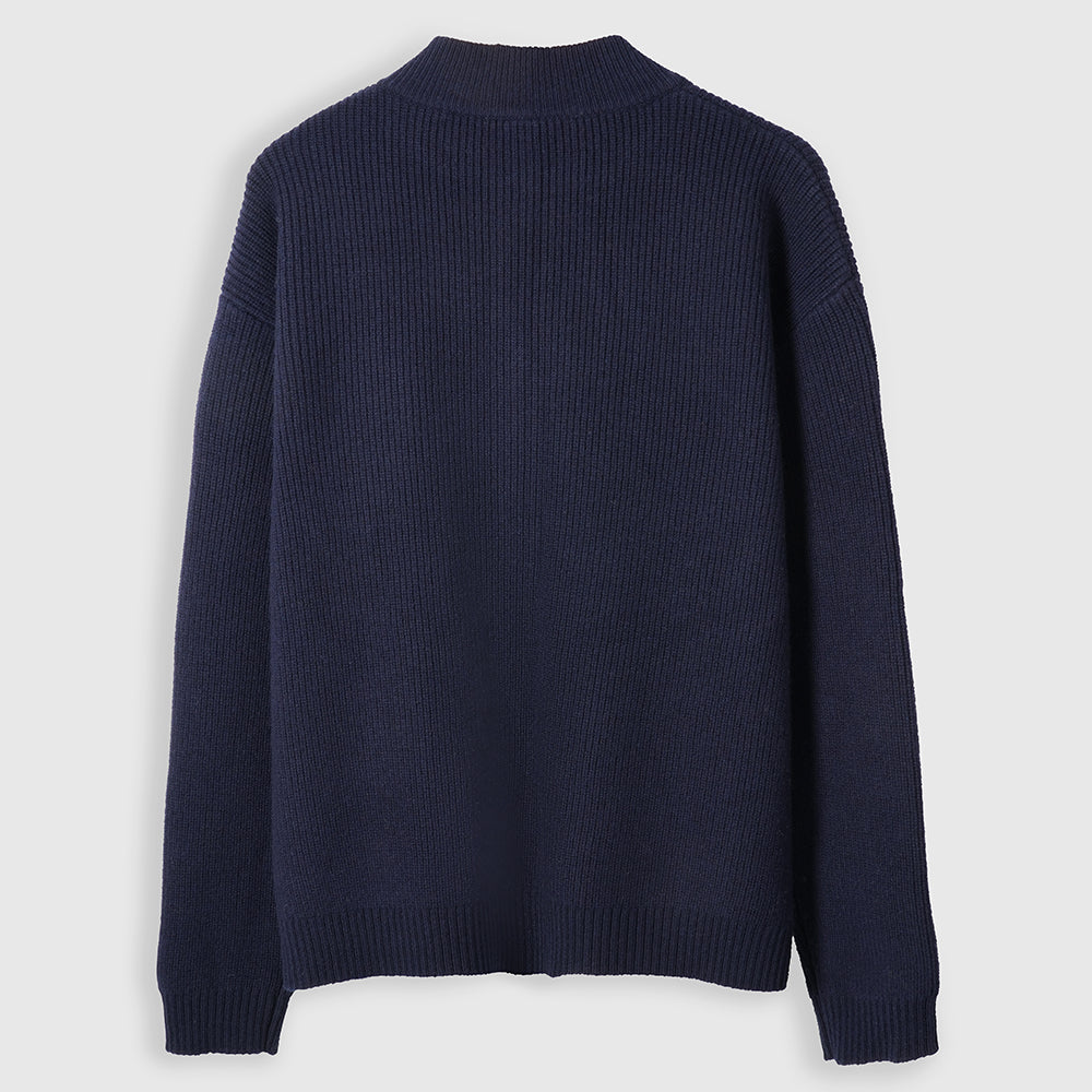 Mens Herdwick Merino Half Zip Sweater (Navy)
