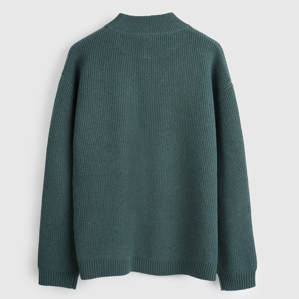 Mens Herdwick Merino Half Zip Sweater (Sea Green)
