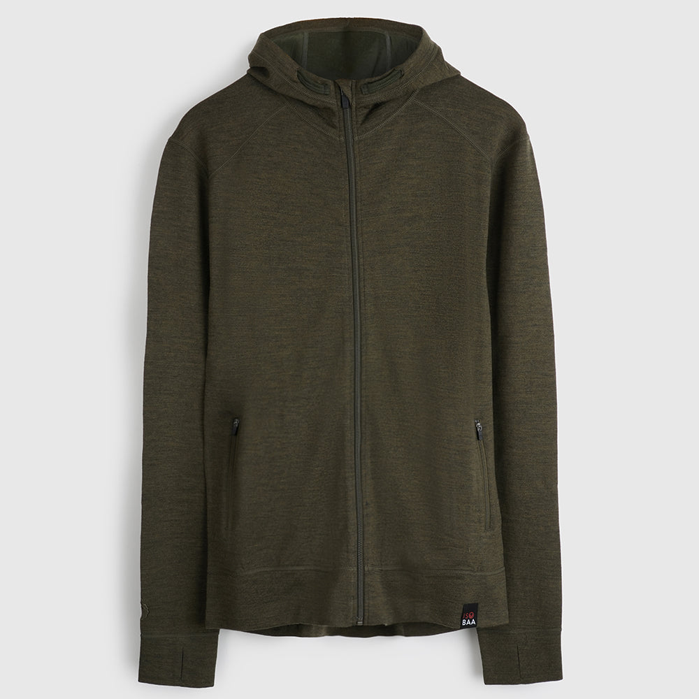 Mens Merino 260 Casual Hoodie (Dark Olive)