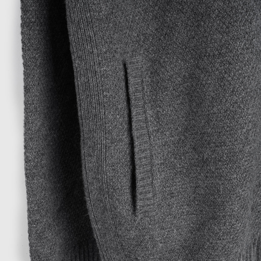Herren Oaken Merino Strickjacke mit Reißverschluss (Grey)