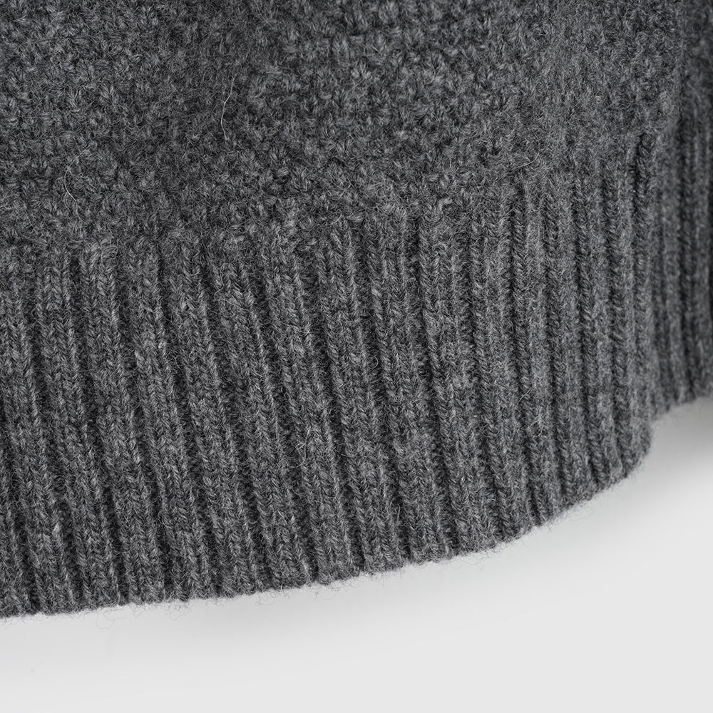 Herren Oaken Merino Strickjacke mit Reißverschluss (Grey)