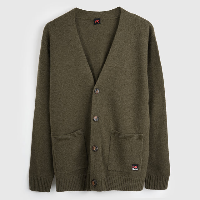Cardigan en mérinos Mens Rove (Dark Olive)