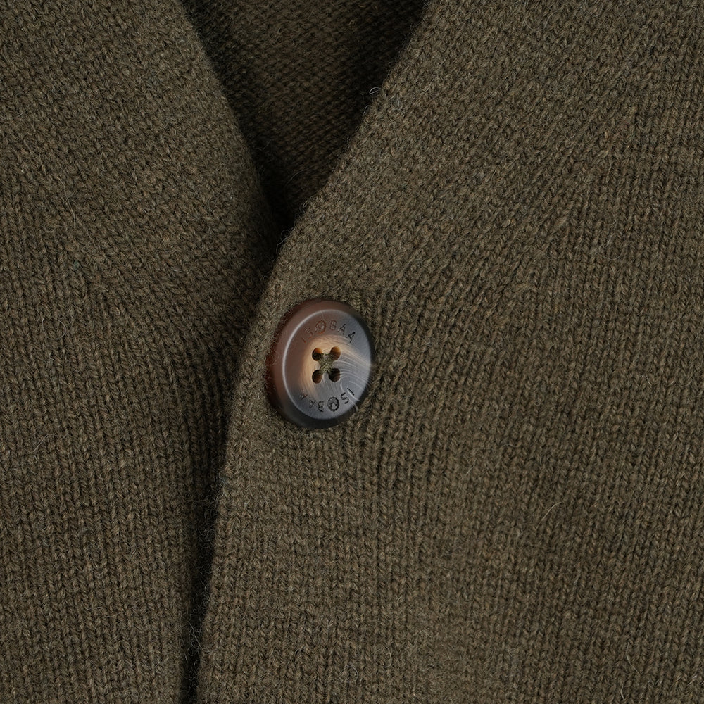 Herren Rove Merino Strickjacke (Dark Olive)