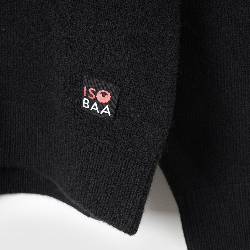 Homme Pull polo en mérinos Solace (Black)