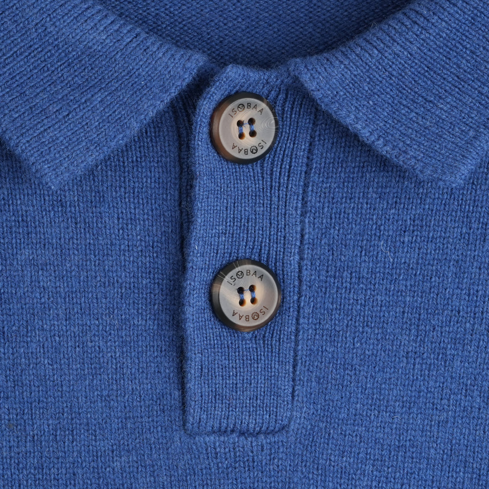 Herren Solace Merino Polo Sweater (Denim)