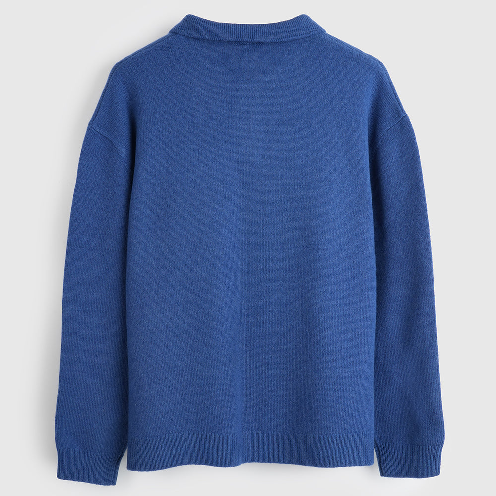 Herren Solace Merino Polo Sweater (Denim)