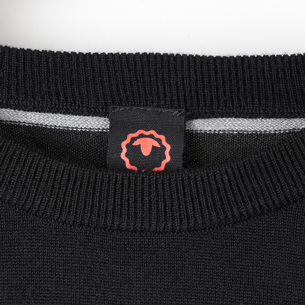 Herren Woolsey Merino Crew Sweater (Black/Charcoal)