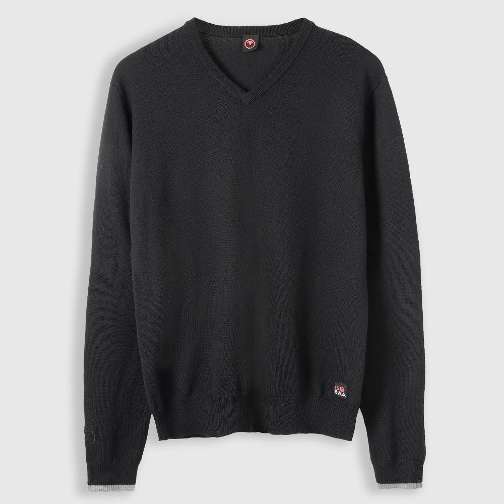 Herren Woolsey Merino V-Neck Sweater (Black)