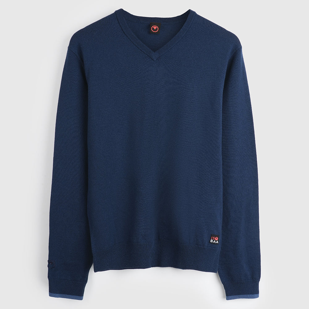 Herren Woolsey Merino V-Neck Sweater (Navy)