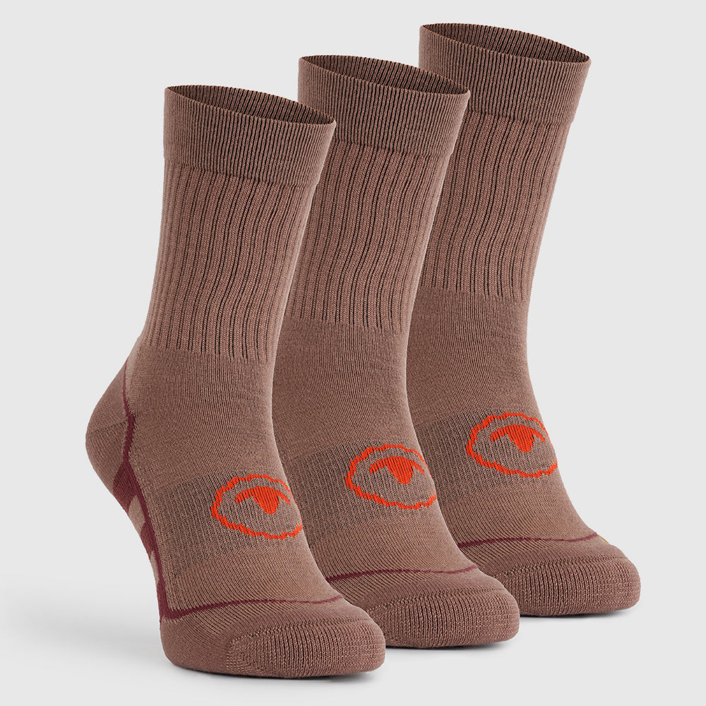 Merino Blend Hiking Socks (3 Pack - Bran)