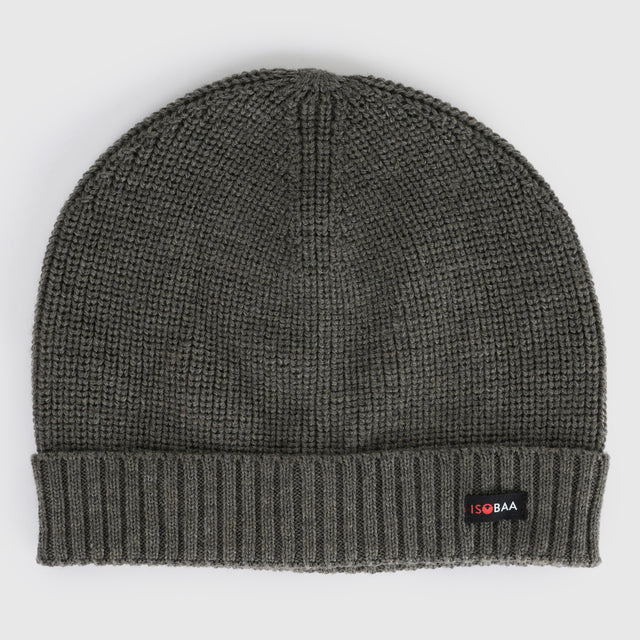 Merino Fisherman Beanie (Dark Olive)