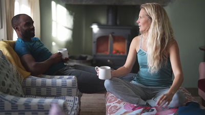 Isobaa | Womens Merino Blend 160 PJ Cami (Sage Melange) | Indulge in cosy evenings and restful nights with Isobaa's Merino blend cami. | align: 90% 70% | Model: Amy