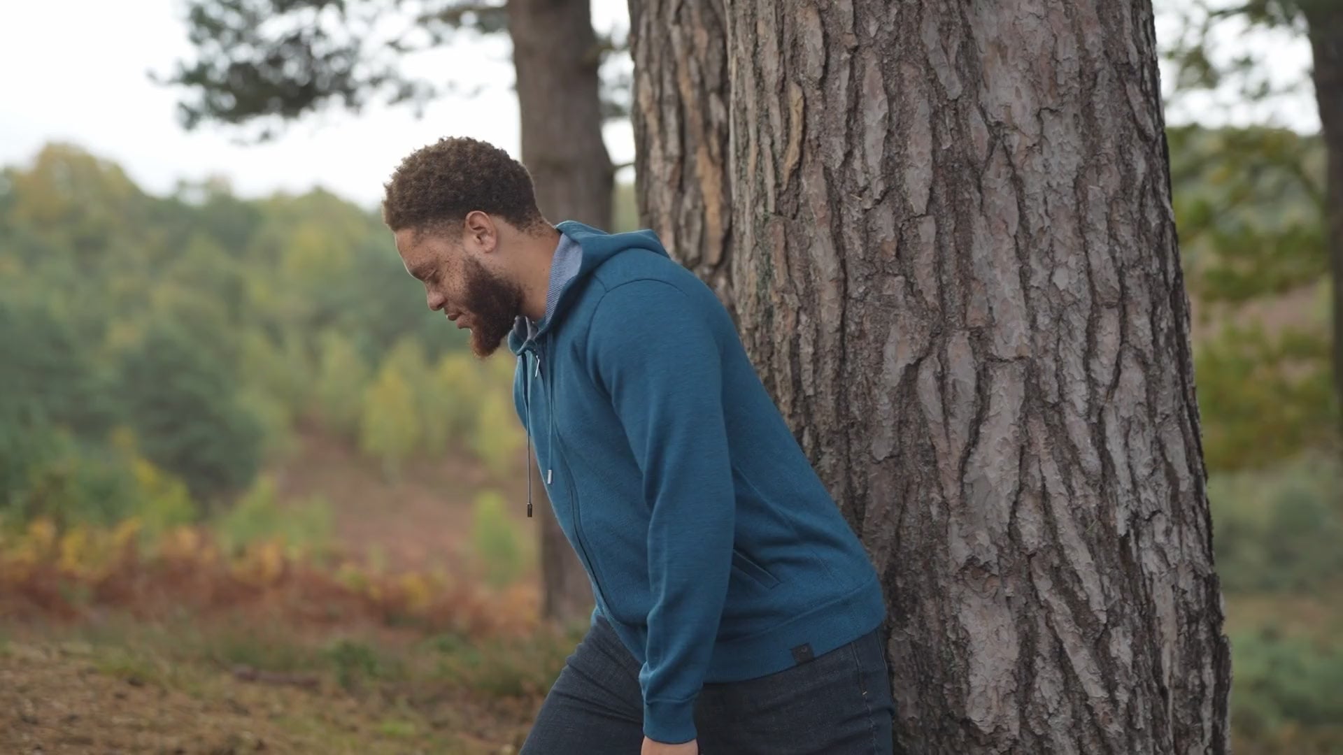Isobaa | Mens LUX Hoodie (Petrol/Sky) | Discover the pinnacle of comfort with Isobaa's 100% Merino double-knit hoodie. | Model: Shaquille
