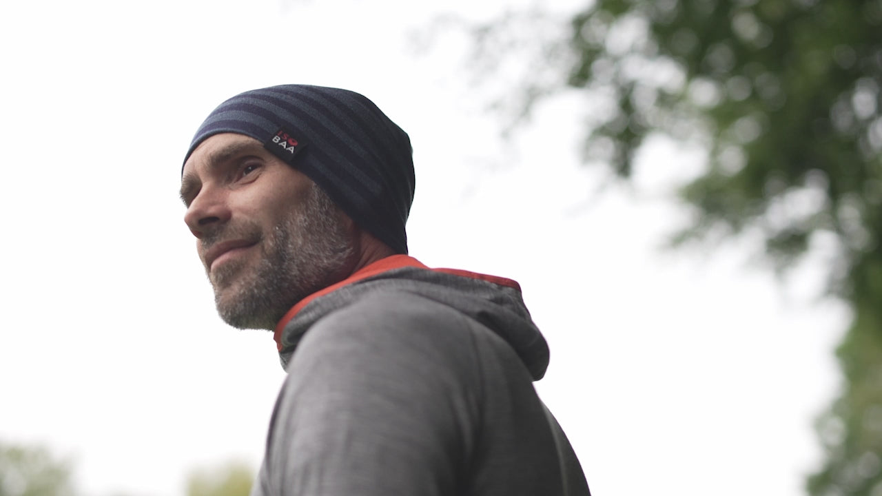 Isobaa | Merino 230 Beanie (Navy/Denim) | Isobaa's double-layered Merino beanie is your key to warmth & comfort in any season. | align: 25% 50%