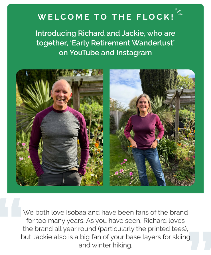 Welcome message introducing Richard and Jackie as Isobaa fans and ambassadors.