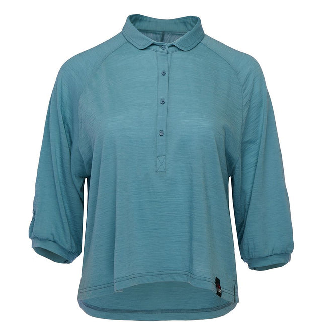 Womens 120 Ultrafine Cropped Blouse (Lagoon)