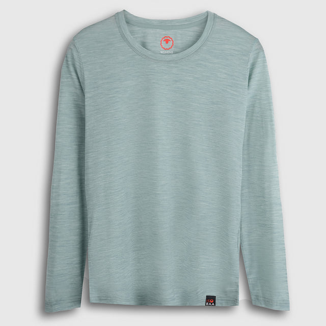 Womens Merino Blend 125 Ultrafine LS Crew (Agave)