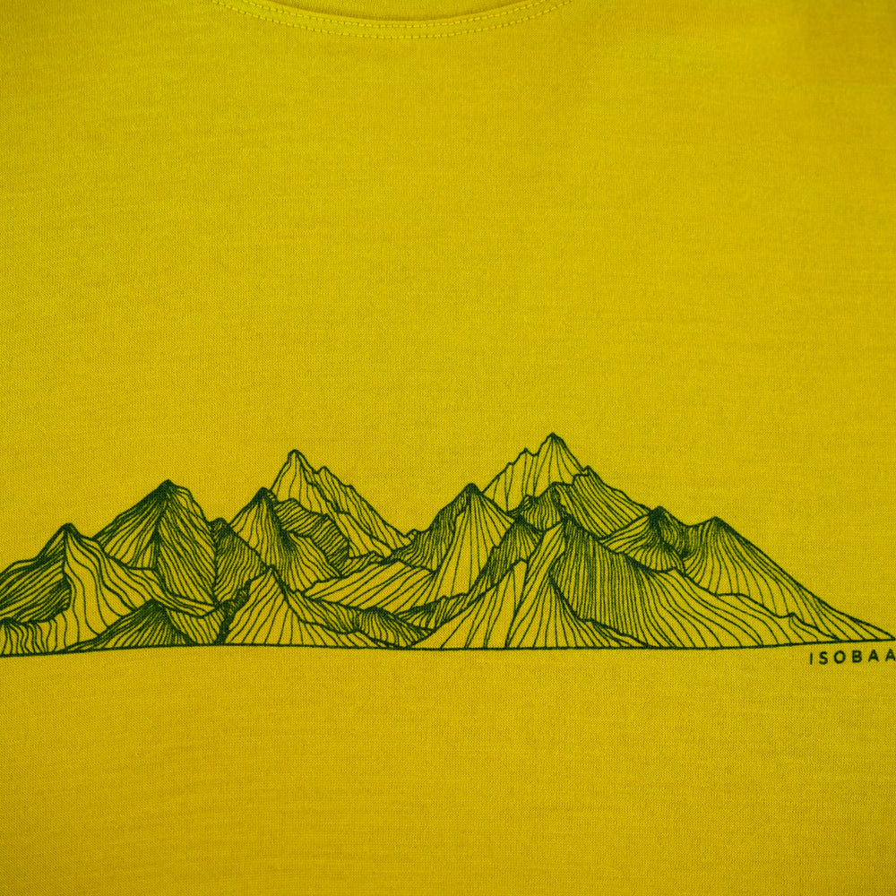 Isobaa Womens Merino 150 Peaks T-Shirt (Lime/Petrol)