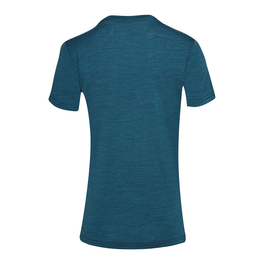 Isobaa Womens Merino 150 Peaks T-Shirt (Petrol/White)