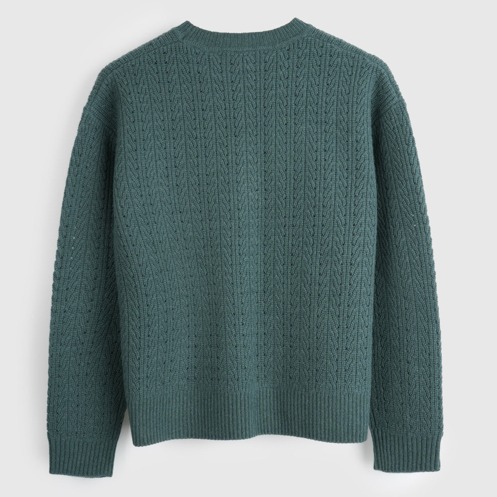 Womens Clover Merino Crew Sweater (Sea Green)