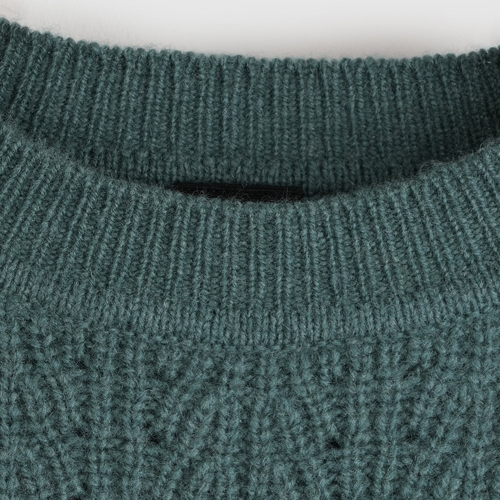 Damen Clover Merino Crew Sweater (Sea Green)