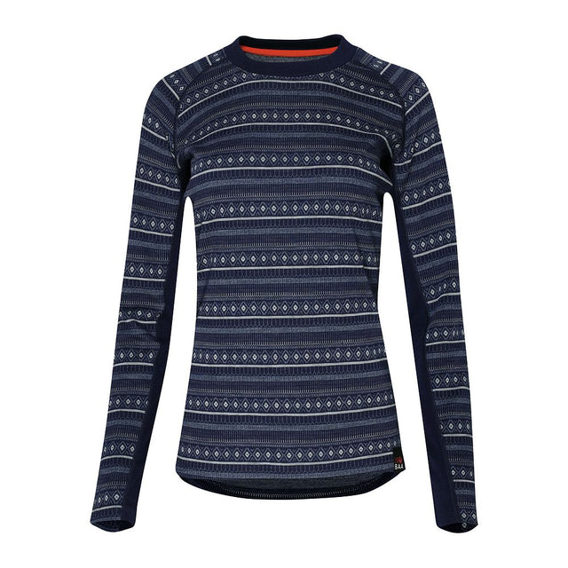 Womens Merino Blend 250 Fairisle Jacquard Long Sleeve Crew (Navy/Denim/Agave)