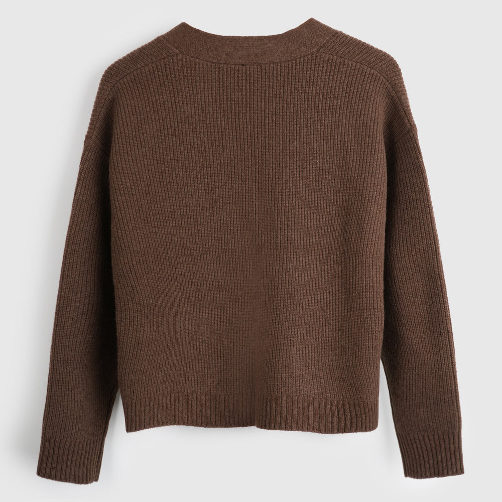 Damen Herdwick Merino Cardigan (Brown)