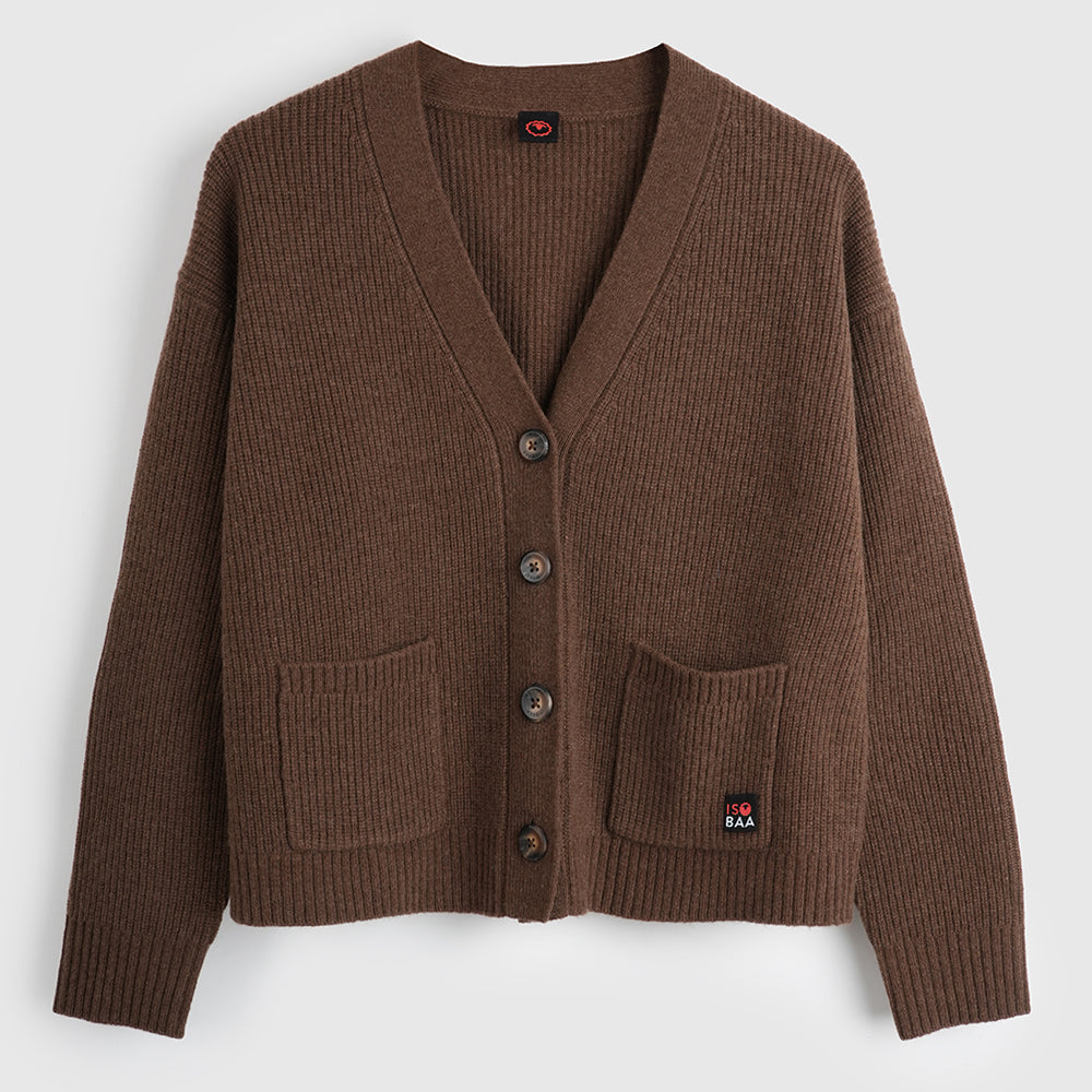 Damen Herdwick Merino Cardigan (Brown)