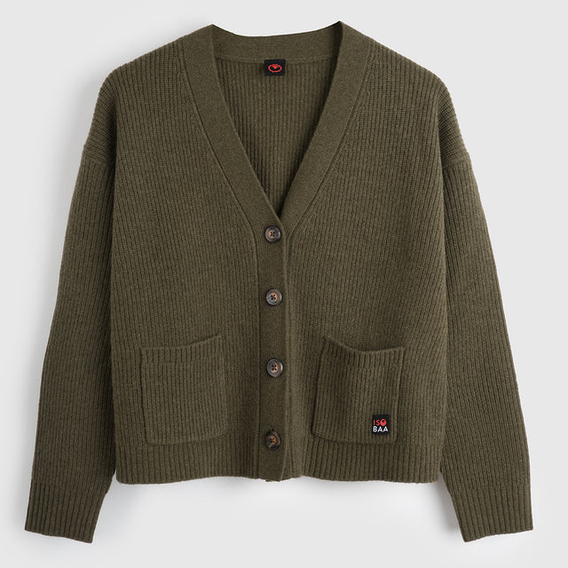 Damen Herdwick Merino Cardigan (Dark Olive)