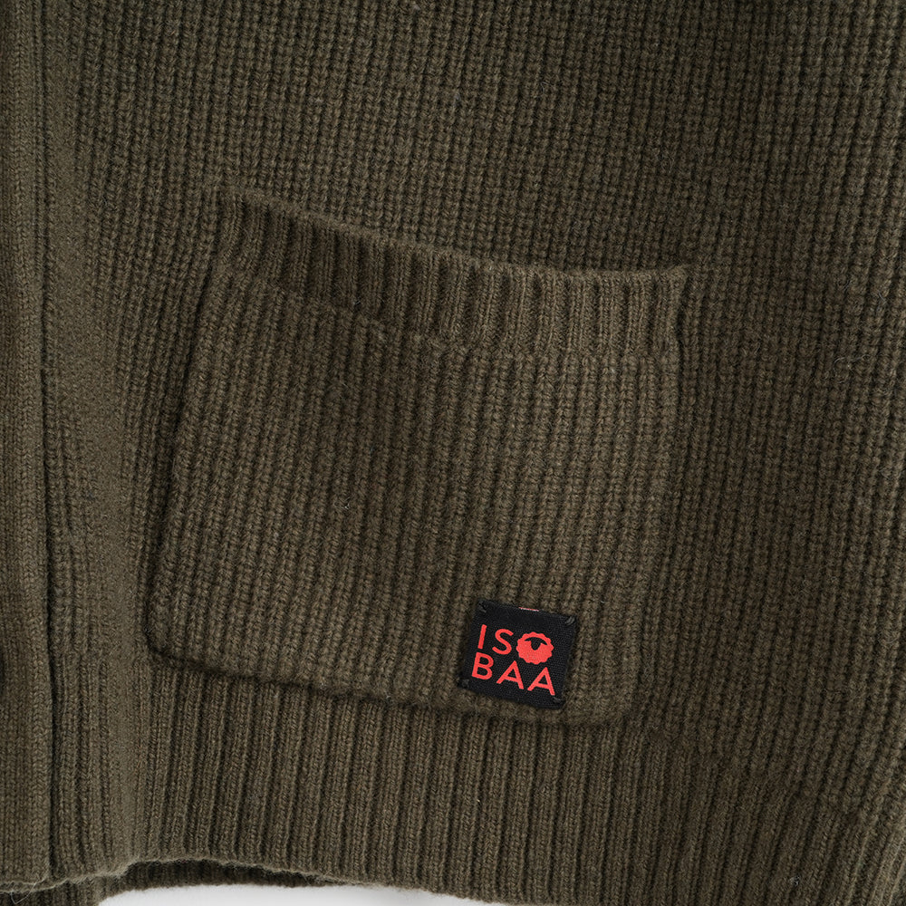 Damen Herdwick Merino Cardigan (Dark Olive)