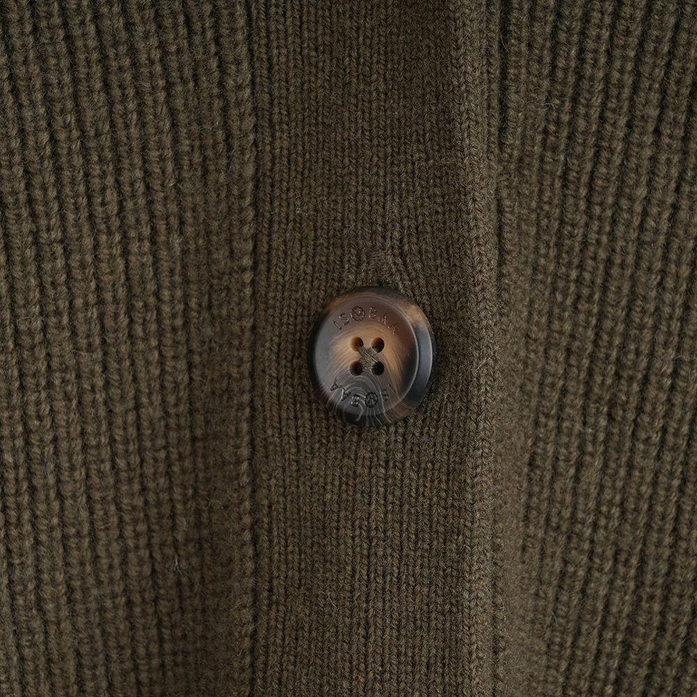 Damen Herdwick Merino Cardigan (Dark Olive)
