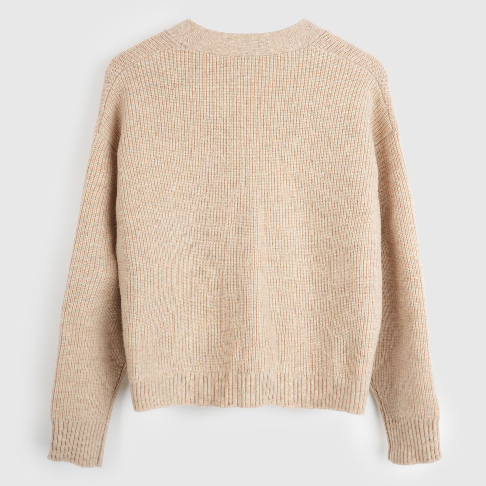 Femme Cardigan en mérinos Herdwick (Oatmeal)