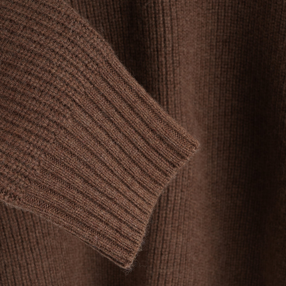 Damen Herdwick Merino Stehkragen-Pullover (Brown)