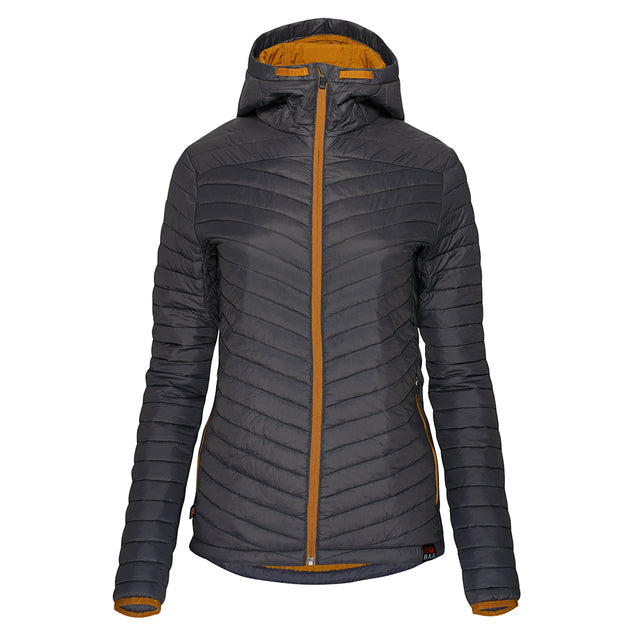 Isobaa Womens Merino Wool Insulated Jacket (Smoke/Mustard)