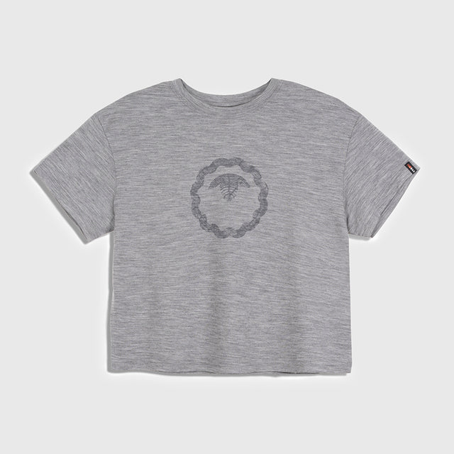 Womens Merino 150 Emblem Relaxed Tee (Charcoal/Smoke)