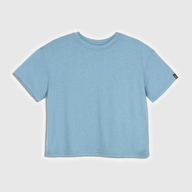 Womens Merino 150 Short Sleeve Relaxed Crew (Lagoon)