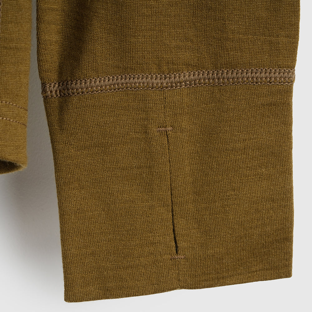 Womens Merino 200 Zip Neck Hoodie (Dull Gold)