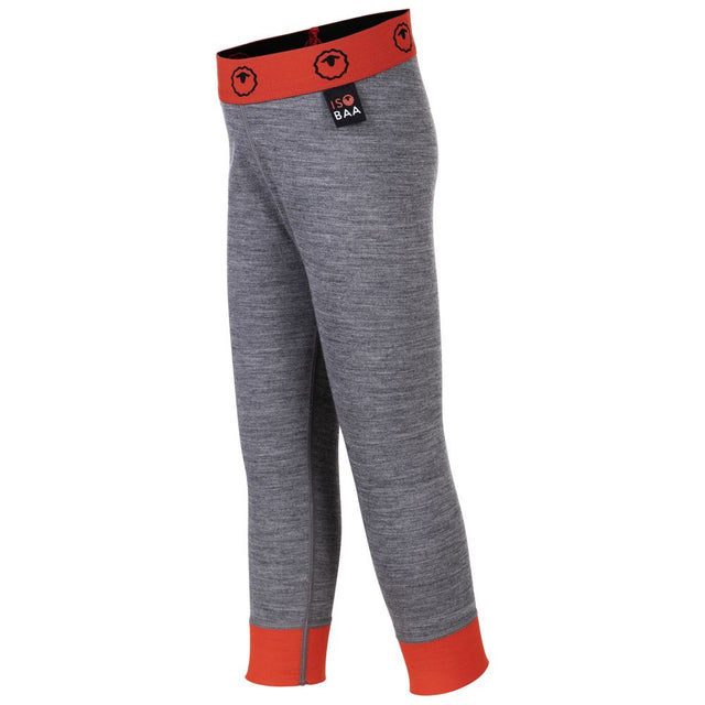Isobaa | Kids Merino Blend 200 Leggings (Charcoal/Orange) | Gift all-day comfort and performance with Isobaa's Merino Wool tights.