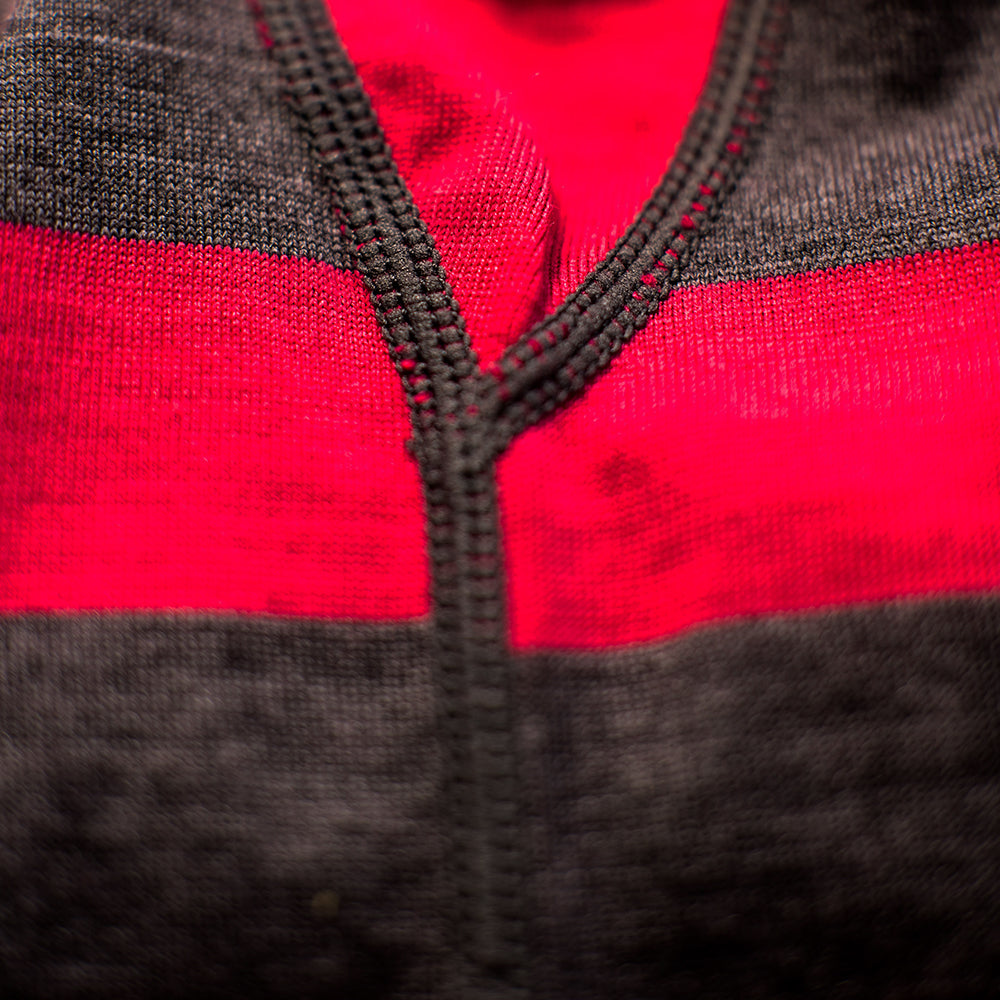 Isobaa | Kids Merino Blend 200 Long Sleeve Crew (Stripe Smoke/Fuchsia) | Your child's new favorite top: warm, breathable, and always comfortable thanks to Isobaa's Merino Wool blend.
