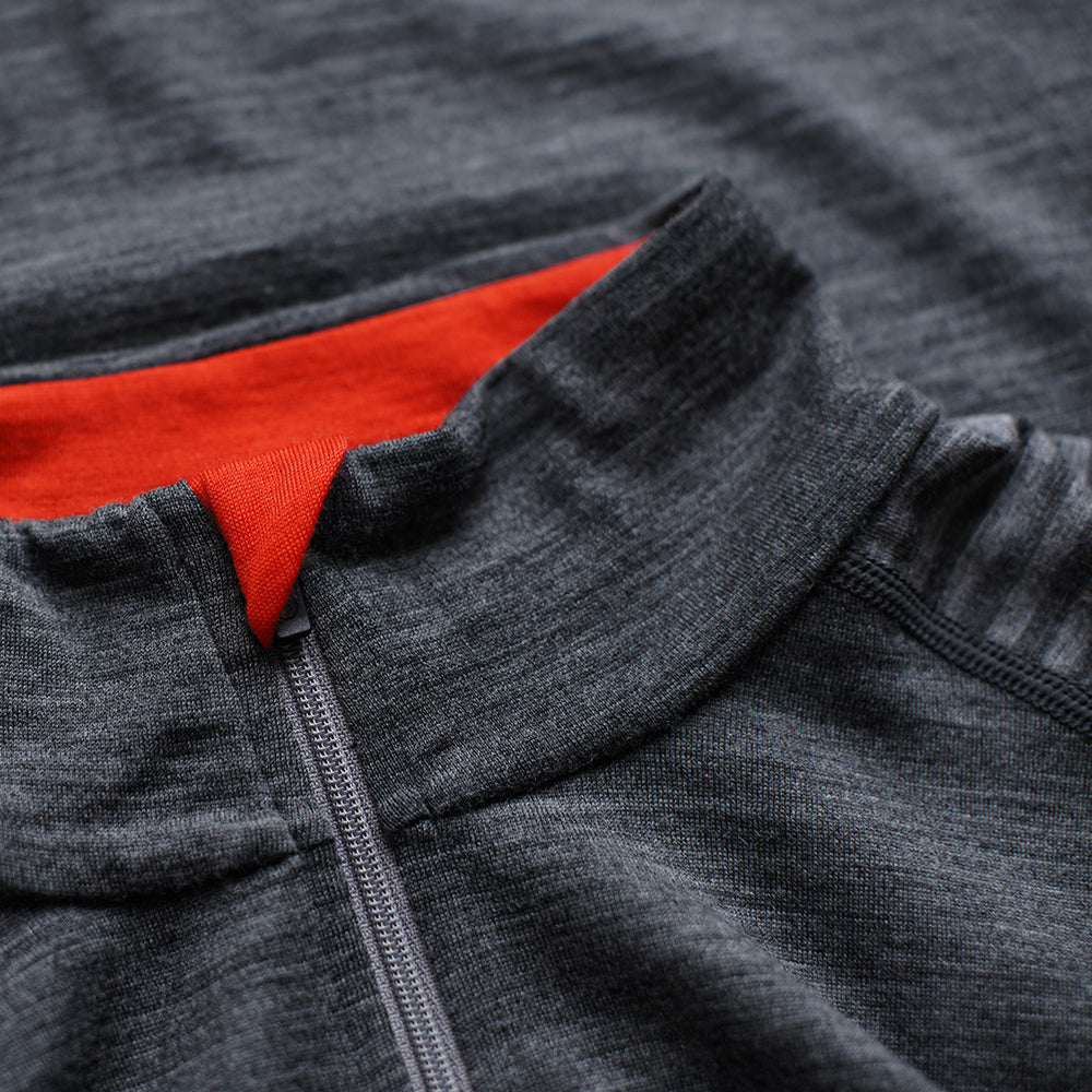Isobaa | Womens Merino 200 Long Sleeve Zip Neck (Stripe Smoke/Charcoal) | Experience the best of 200gm Merino wool with this ultimate half-zip top – your go-to for challenging hikes, chilly bike commutes, post-workout layering, and unpredictable weather.