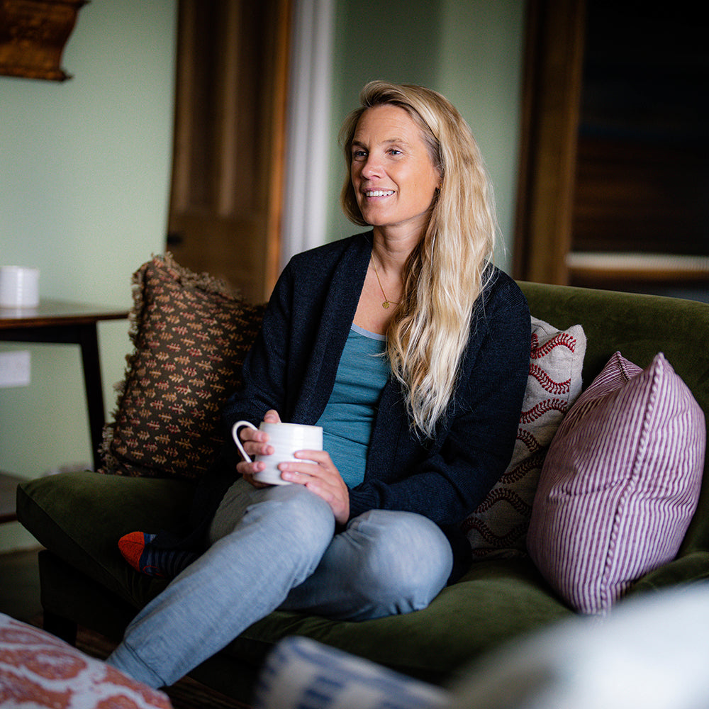 Isobaa | Womens Merino Open Cardigan (Black) | Wrap yourself in pure comfort with Isobaa's extra-fine Merino cardigan. | Model: Amy