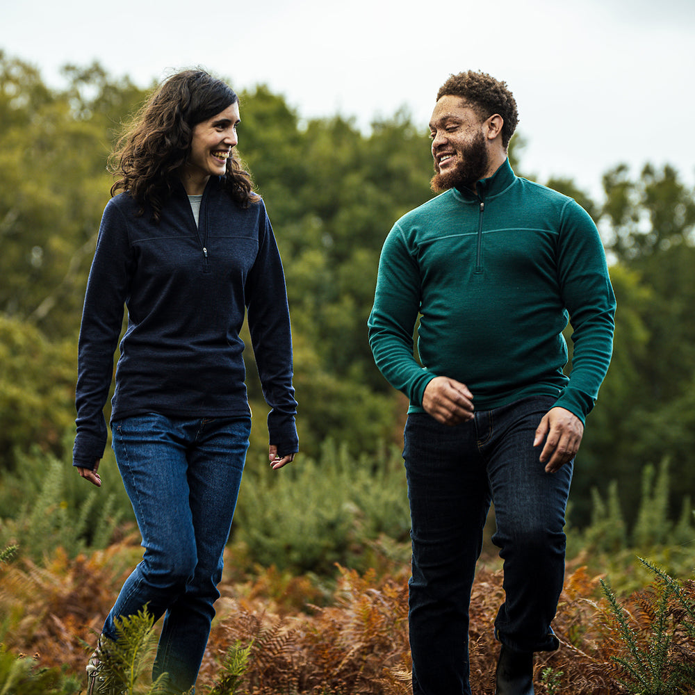 Isobaa | Mens IsoSoft 240 Zip Neck (Emerald) | Gear up for the outdoors with Isobaa's ultimate Merino zip top. | Model: Shaquille