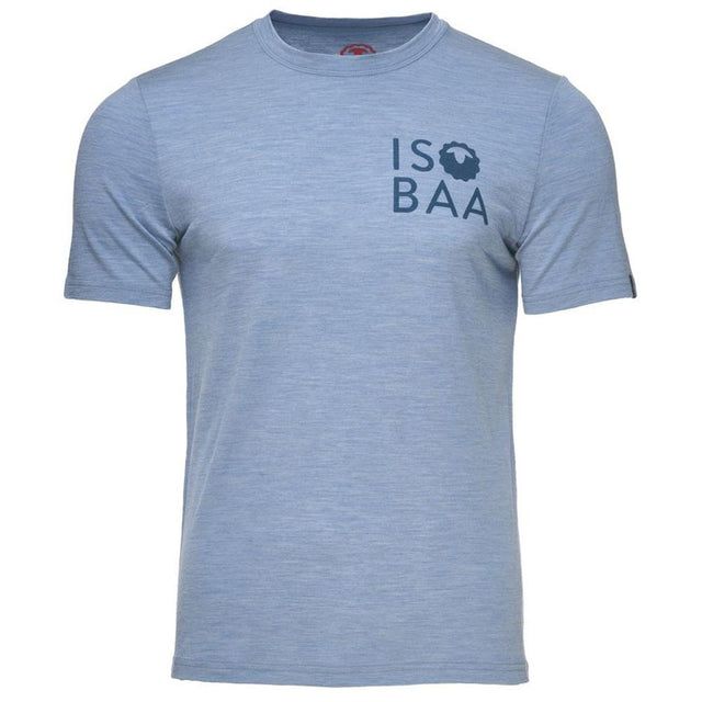 Isobaa | Mens Merino 150 Logo Tee (Sky) | Gear up for adventure with Isobaa's superfine Merino Tee.