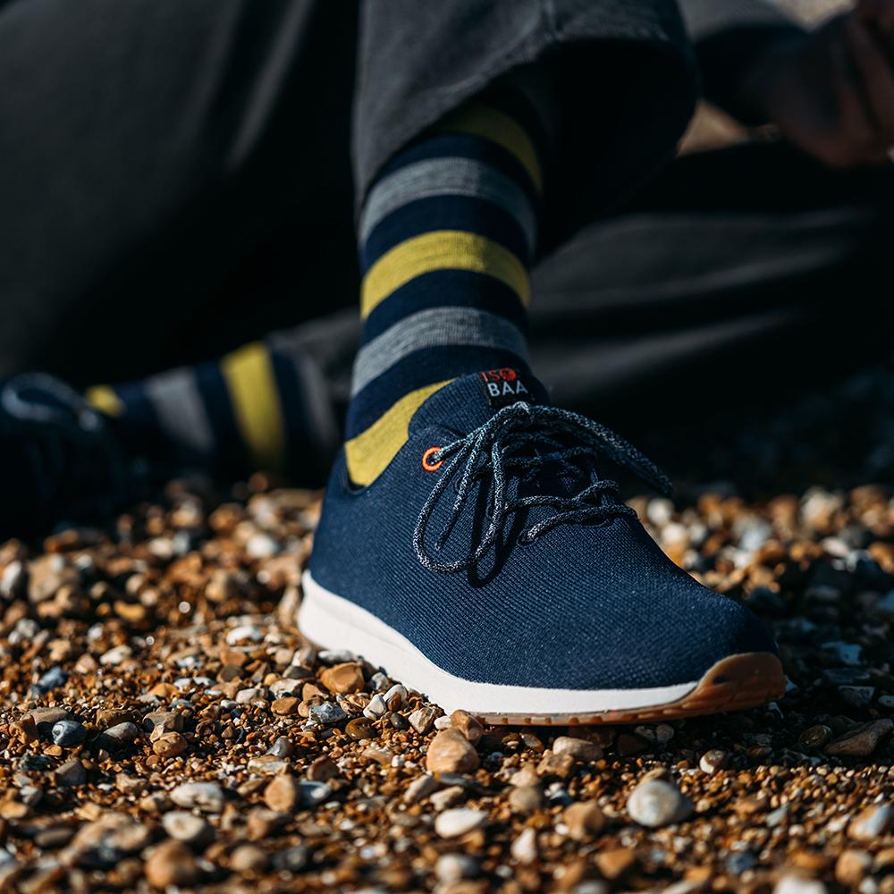 Isobaa | Merino Blend Everyday Socks (3 Pack - Navy/Lime) | Discover the ultimate everyday sock with Isobaa's Merino blend (3-pack).