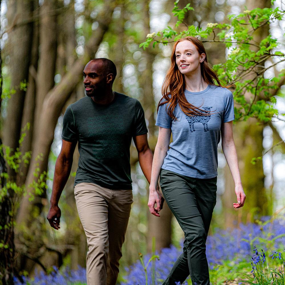 Isobaa | Womens Merino 150 Sheep Tee (Sky) | Gear up for everyday adventures in Isobaa's superfine Merino Tee. | Model: Sophie