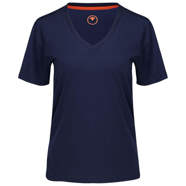 Isobaa | Womens Merino 150 V-Neck Tee (Navy) | Embark on new adventures with Isobaa's superfine Merino V-neck Tee.